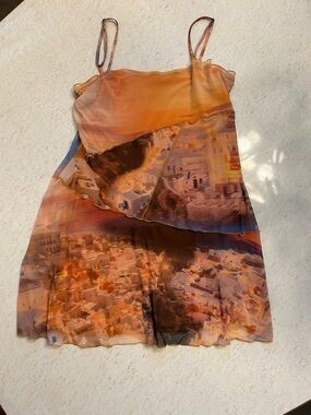Urban Outfitters Golden Orange Slip Dress
